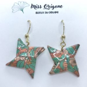Boucles d’oreilles dorées origami ETOILE
