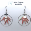 Boucles d’oreilles créoles argentées origami  ERABLE