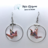 Boucles d’oreilles créoles argentées origami GRUE