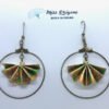 Boucles d’oreilles créoles bronze origami PAON