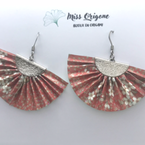 Boucles d’oreilles argentées origami PAON