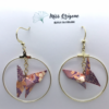 Boucles d’oreilles créoles dorées origami PAPILLON
