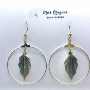 Boucles d’oreilles créole dorée origami PLUME