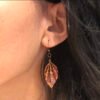 Boucles d’oreilles bronze origami PLUME