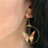 Boucles d’oreilles créoles bronze origami PAPILLON