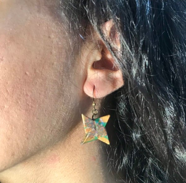 Boucles d’oreilles bronze origami ETOILE