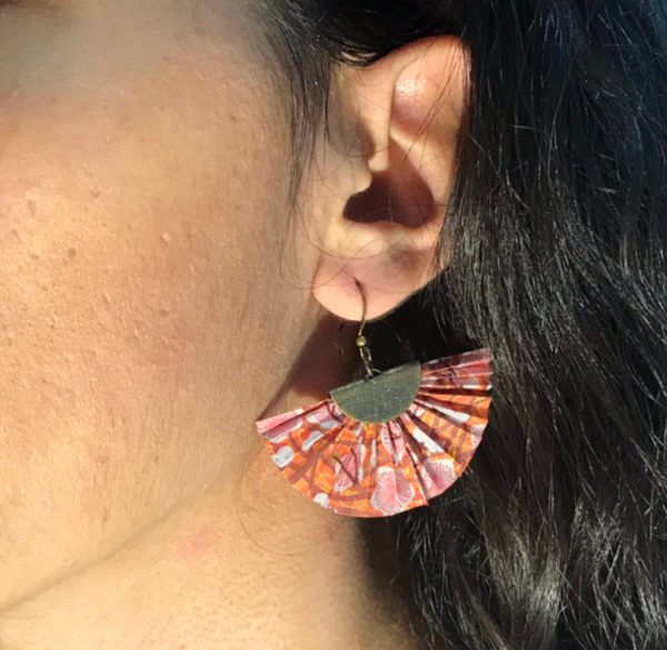 Boucles d’oreilles bronze origami PAON