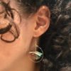 Boucles d’oreilles créoles argentées origami PAON
