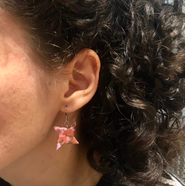 Boucles d’oreilles argentées origami ETOILE