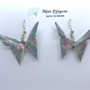 Boucles d’oreilles dorées origami PAPILLON