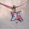 Collier rose et doré origami ETOILE