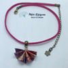 Collier fuchsia et bronze origami PAON