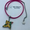Collier fuchsia et argenté origami ETOILE