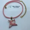 Collier rose et doré origami ETOILE