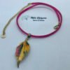 Collier fuchsia et doré origami PLUME