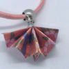 Collier rose et argenté origami PAON