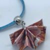 Collier bleu ciel et argenté origami PAON