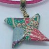 Collier fuchsia et bronze origami ETOILE