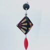 Boucles d’oreilles KARO argent breloque rouge
