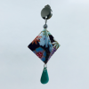 Boucles d’oreilles KARO argent breloque verte