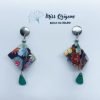 Boucles d’oreilles KARO argent breloque verte