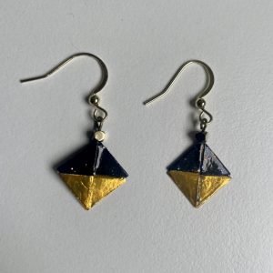 Boucles d’oreilles CARRE NOIR ET OR
