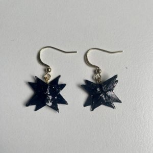 Boucles d’oreilles ETOILE FILANTE NOIR ET OR
