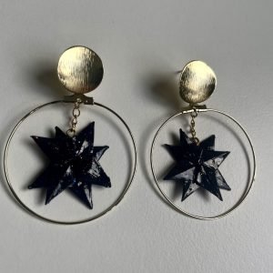 Boucles d’oreilles ETOILE FILANTE NOIR ET OR
