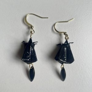 Boucles d’oreilles LOTUS NOIR ET OR